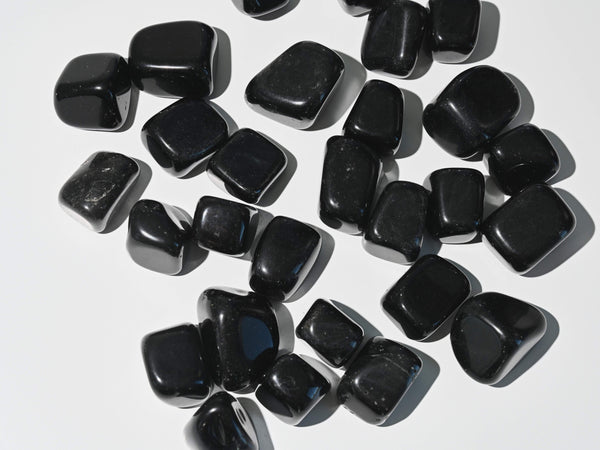 Black obsidian tumbled gem